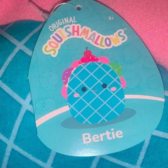 NWT SQUISHMALLOW Bertie the waffle Blue with colorful ice cream sprinkles - Picture 3 of 4
